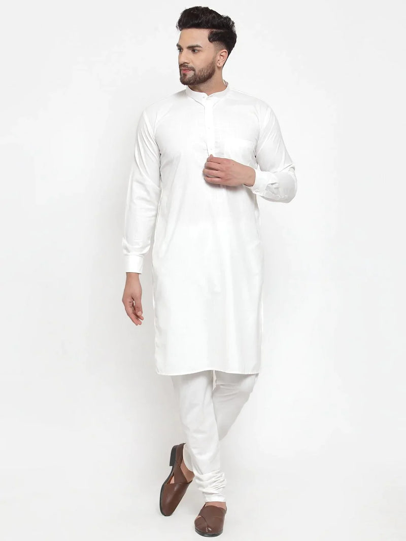 Jompers Men White Solid Kurta Only ( KO 592 White )