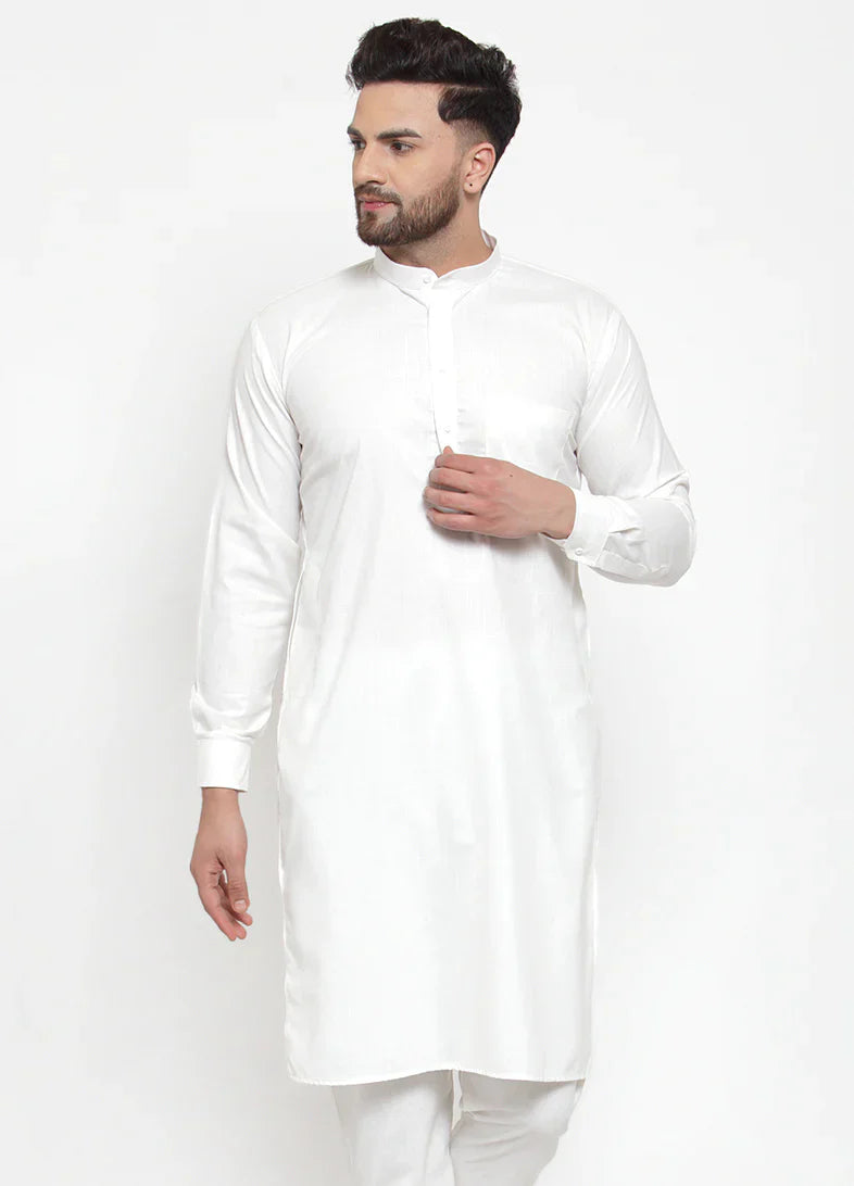 Jompers Men White Solid Kurta Only ( KO 592 White )