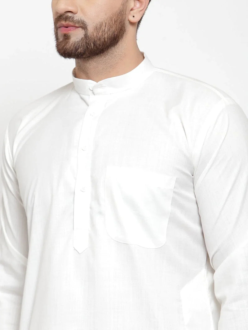 Jompers Men White Solid Kurta with Churidar ( JOKP 592 White )