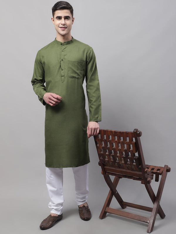 Jompers Men's Cotton Solid Kurta Payjama Sets