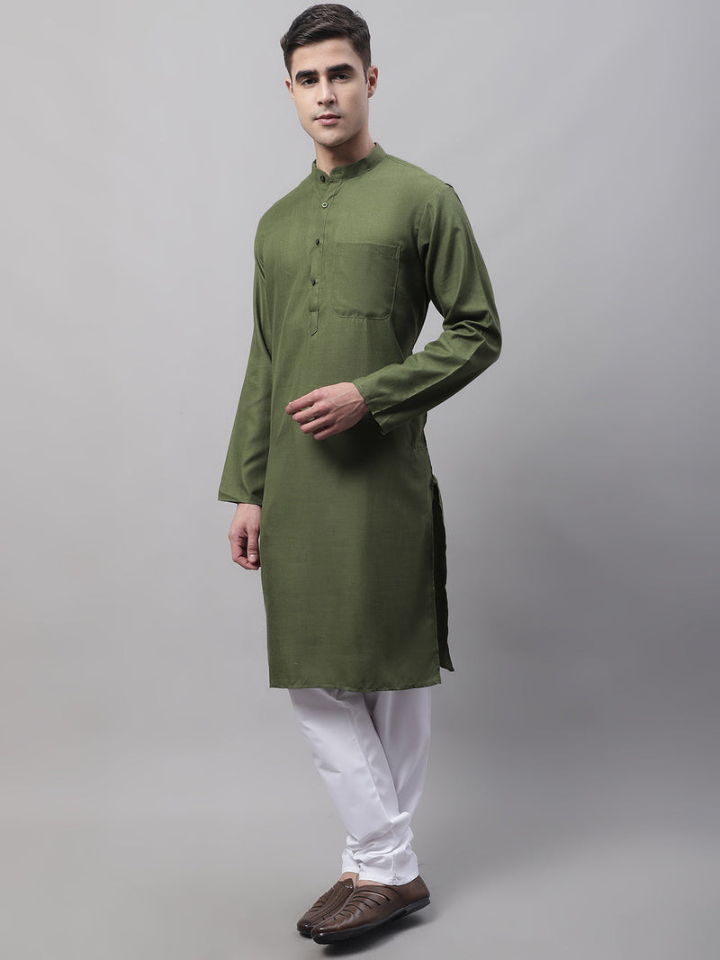 Jompers Men's Cotton Solid Kurta Payjama Sets