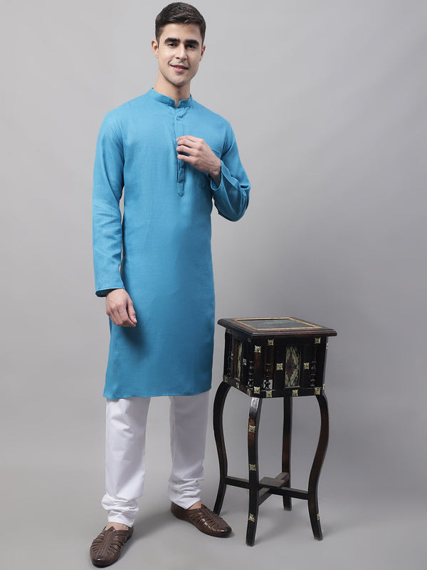 Jompers Men's Cotton Solid Kurta Payjama Sets