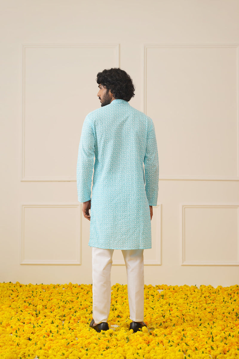 Jompers Men's Sky Embroidered Kurta Payjama Sets