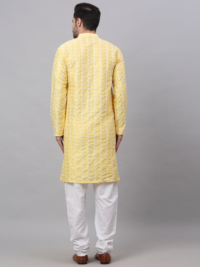 Jompers Men's Emroidered Kurta Payjama Sets ( JOKP 633Yellow )