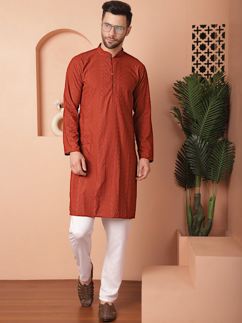 Chikankari Cotton Kurta with Churidar