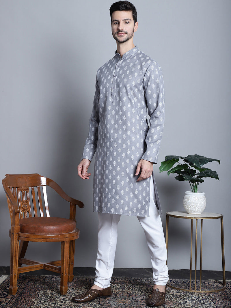 Men's Cotton Floral printed kurta Pyjama