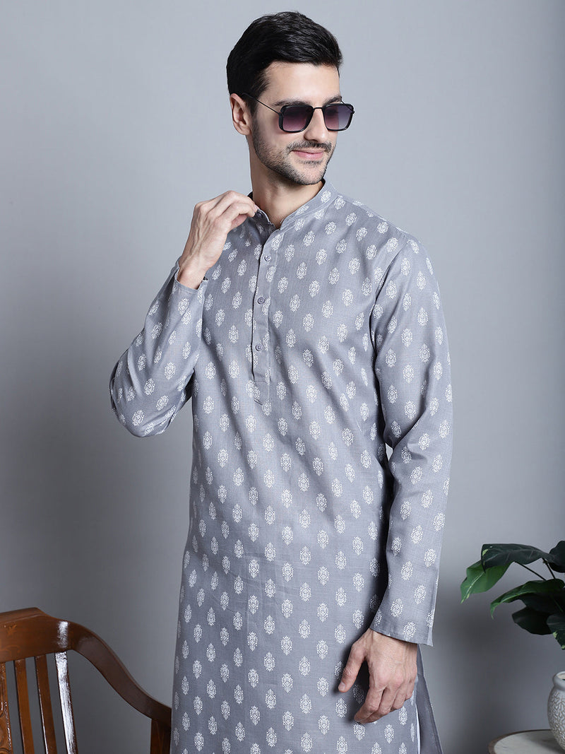 Men's Cotton Floral printed kurta Pyjama