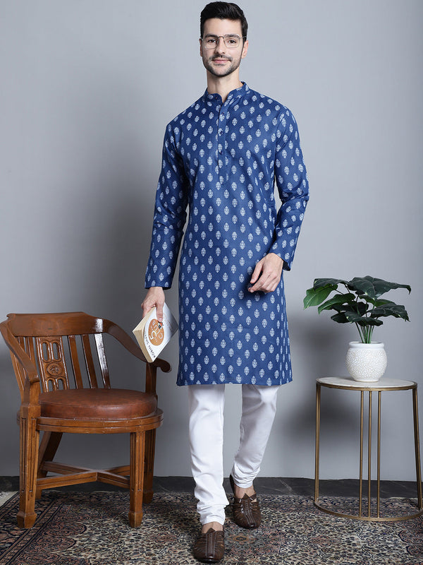 Men's Cotton Floral printed kurta Pyjama