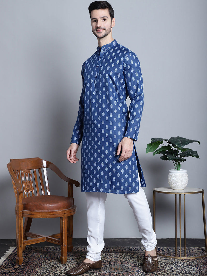 Men's Cotton Floral printed kurta Pyjama