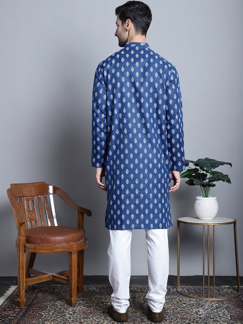 Men's Cotton Floral printed kurta Pyjama