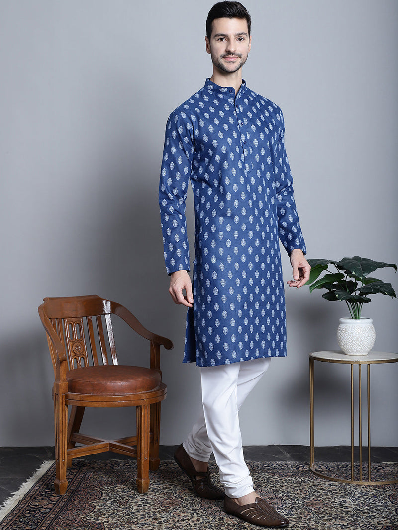 Men's Cotton Floral printed kurta Pyjama