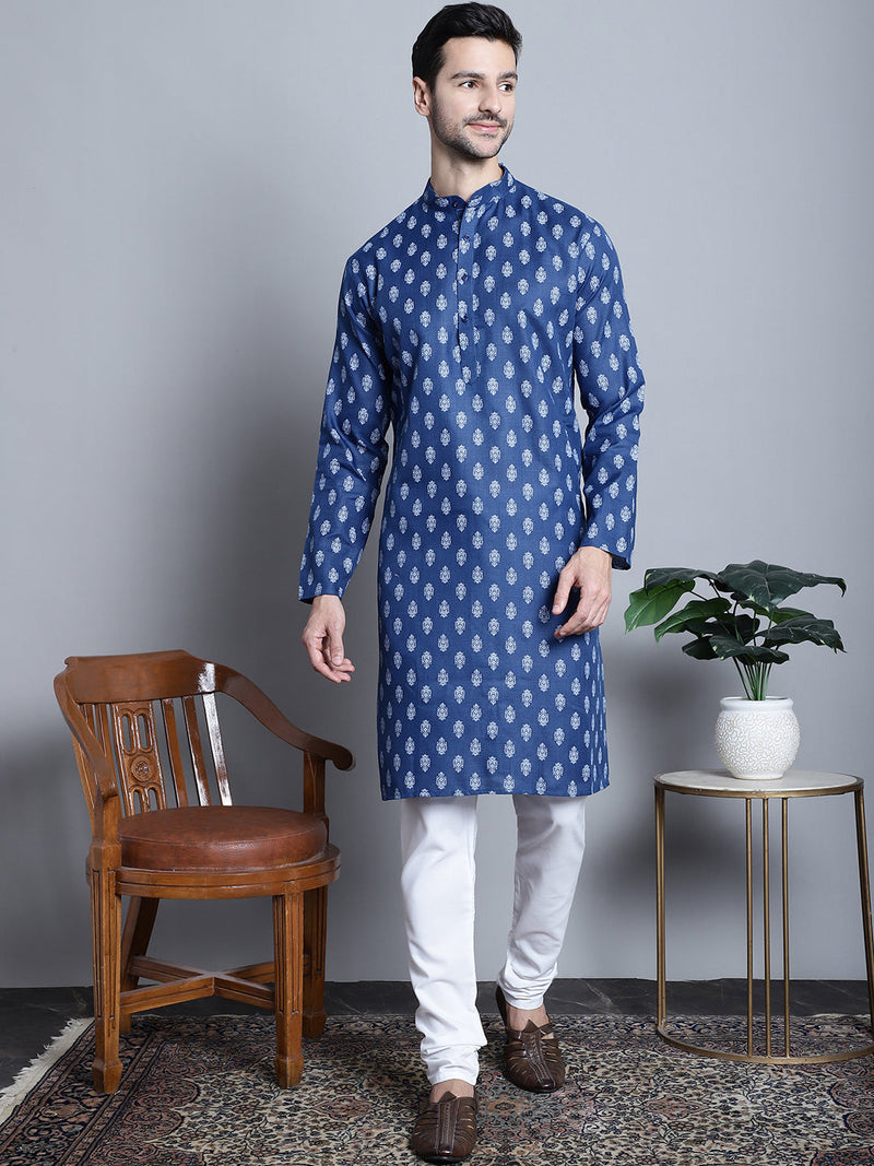 Men's Cotton Floral printed kurta Pyjama