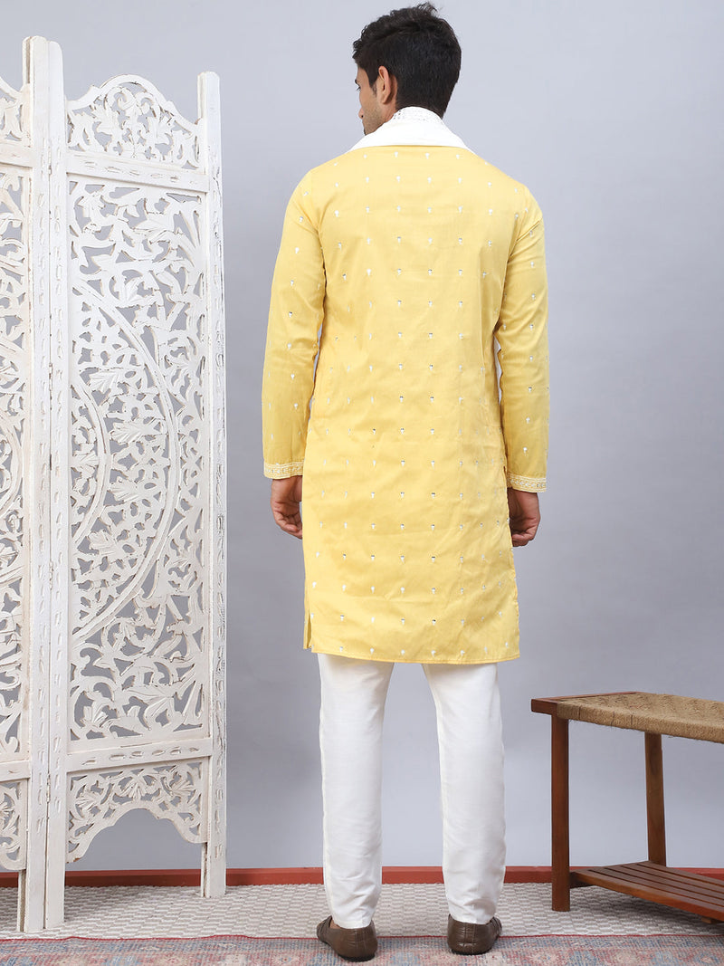 Sequins Embroidered Kurta Pyjama With Dupatta Set