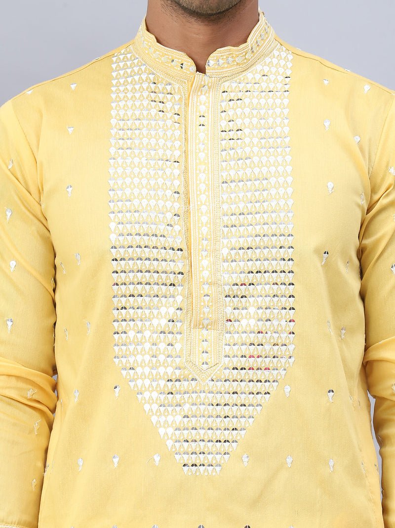 Sequins Embroidered Kurta Pyjama With Dupatta Set