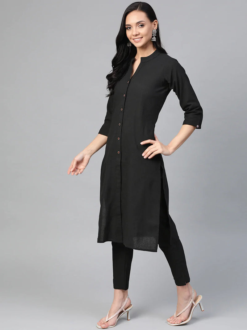 Jompers Women Black & Grey Solid Kurta with Trousers & Dupatta ( JOKS D17Grey 1362 Black )