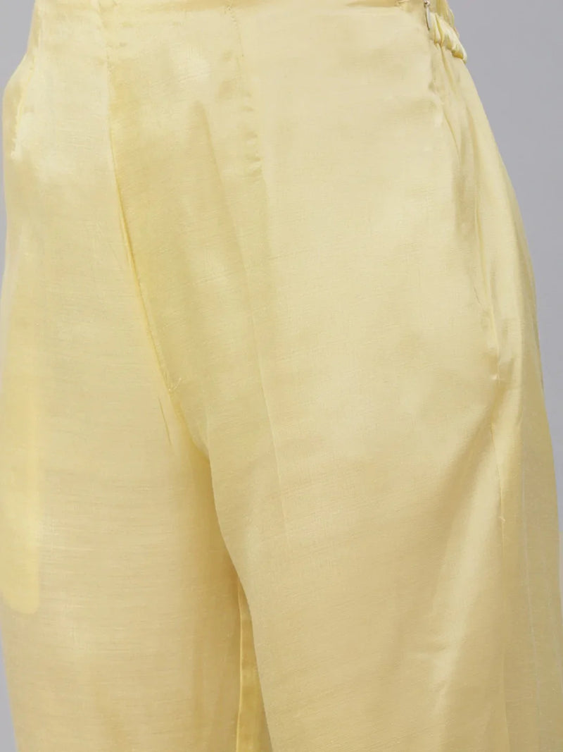 Women Yellow Embroidered Regular Sequinned Kurta with Trousers & Dupatta ( JOKS D19Sky 1383 Yellow )