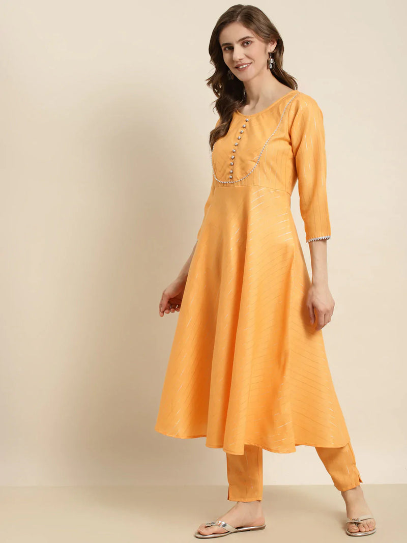 Gotta Patti Kurta with Trousers & With Dupatta ( JOKS D34W 1466 Orange )