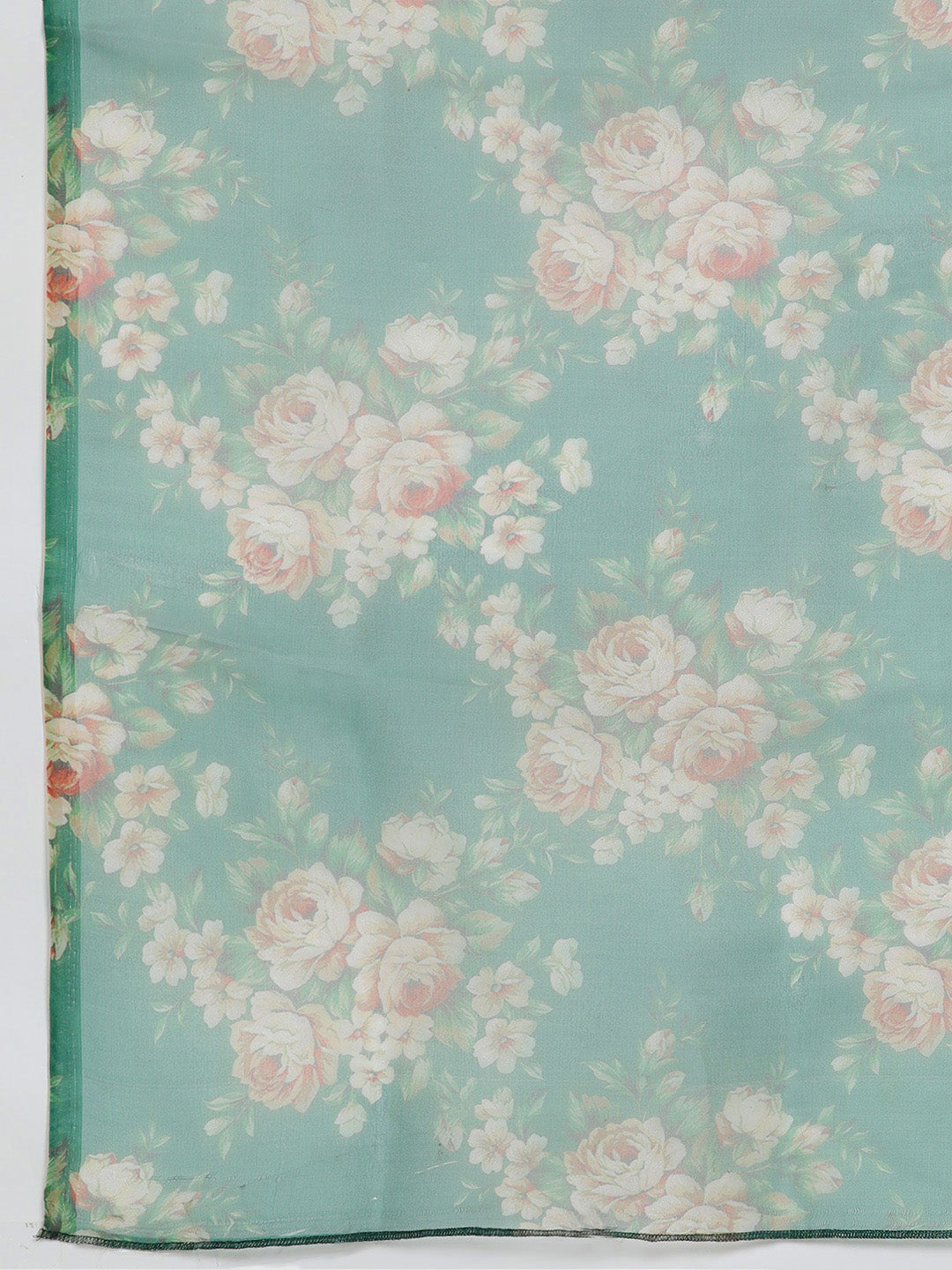 Olive Green Floral Embroidered Mirror Work Kurta with Trousers & With Dupatta ( JOKS D41G 1496 Olive )