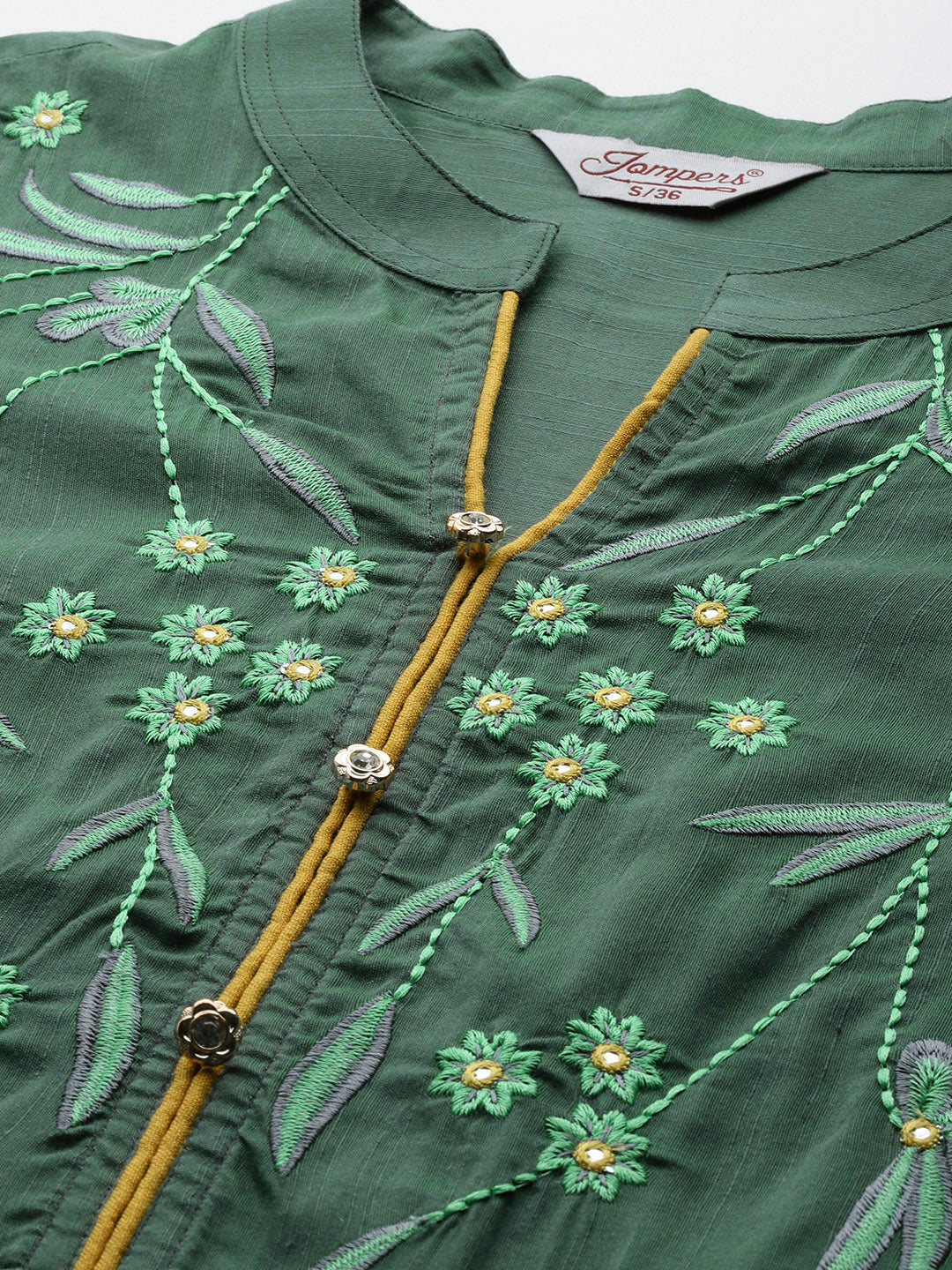 Floral Embroidered Kurta with Trousers & With Dupatta