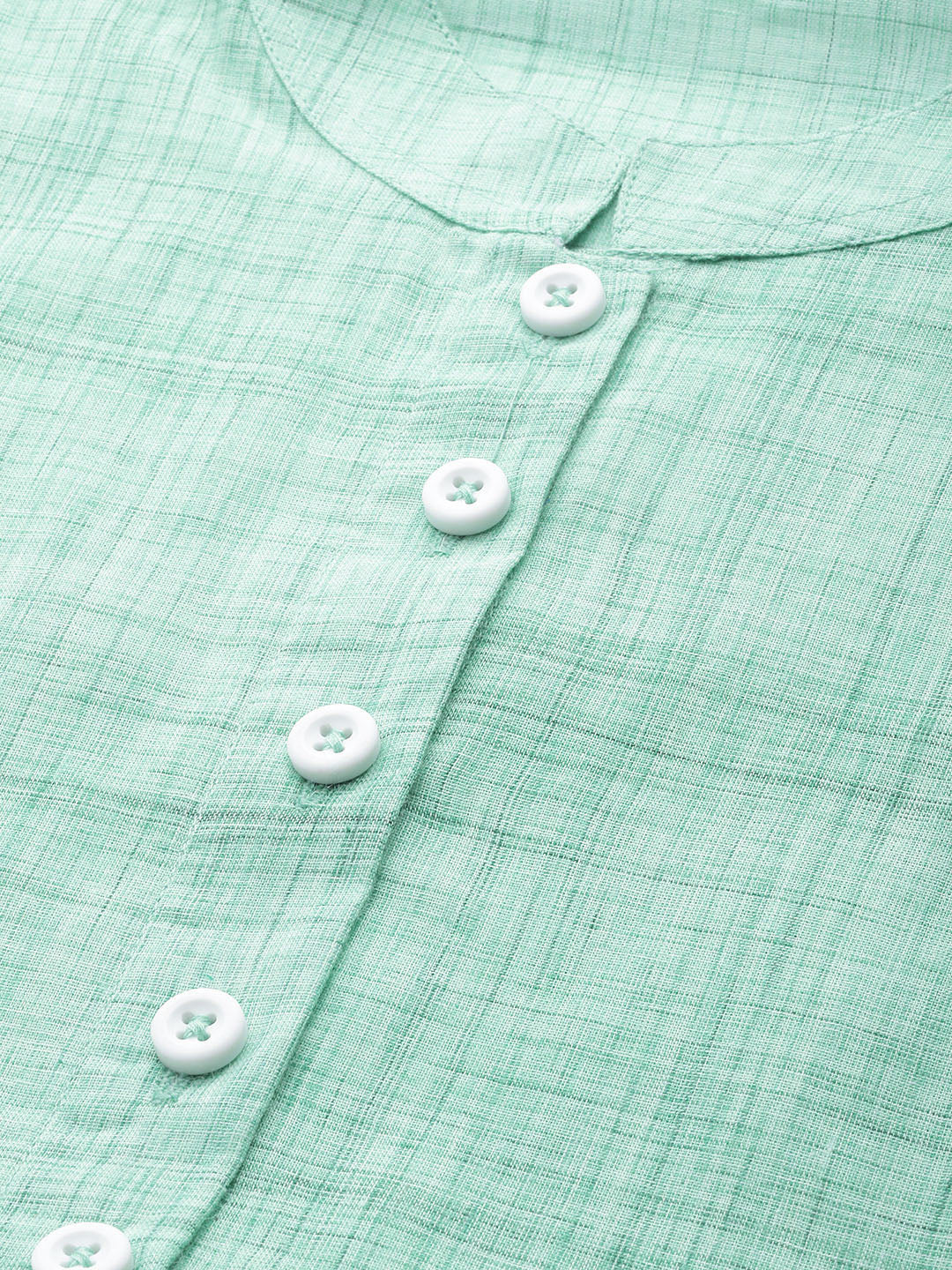 Jompers Women Green Pure Cotton Woven Design Straight Kurta ( JOK 1366 Green )