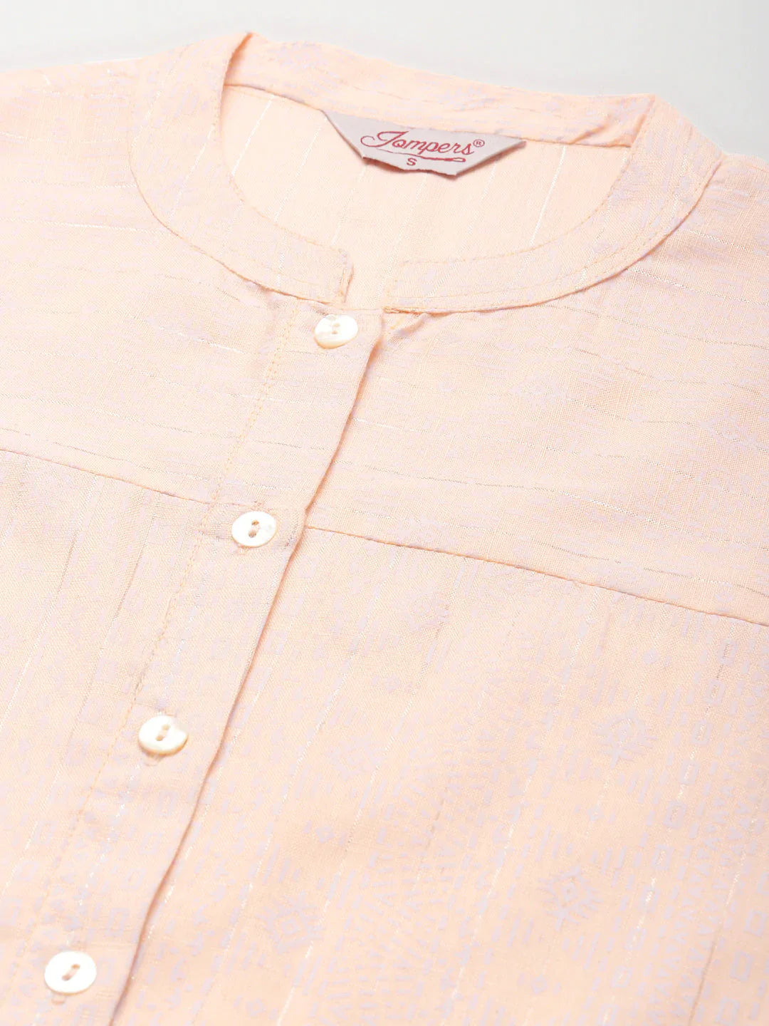 Ethnic Motifs Printed Lurex Kurta ( JOK 1467 Orange )