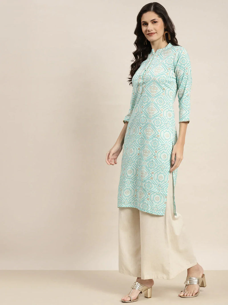 Printed Gotta Patti Kurta ( JOK 1469 Gren )