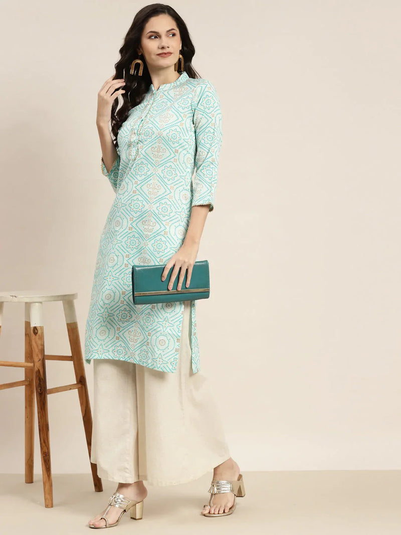 Printed Gotta Patti Kurta ( JOK 1469 Gren )