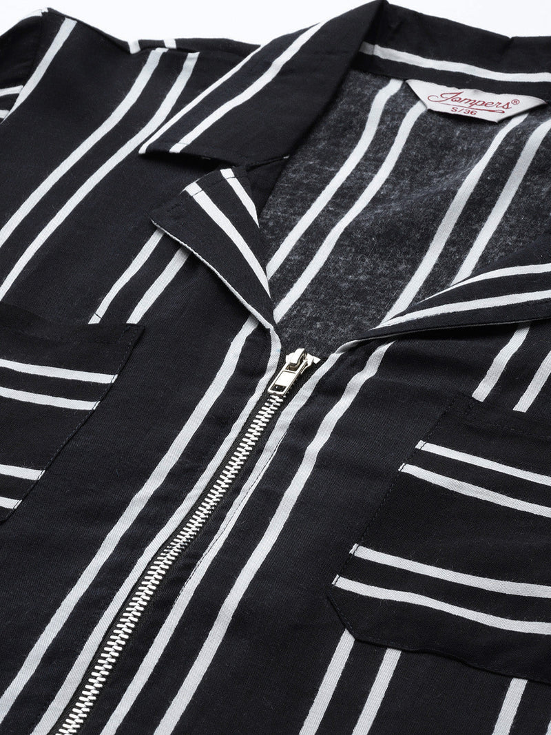 Jompers Black Striped Kurta ( JOK 1492 Black )