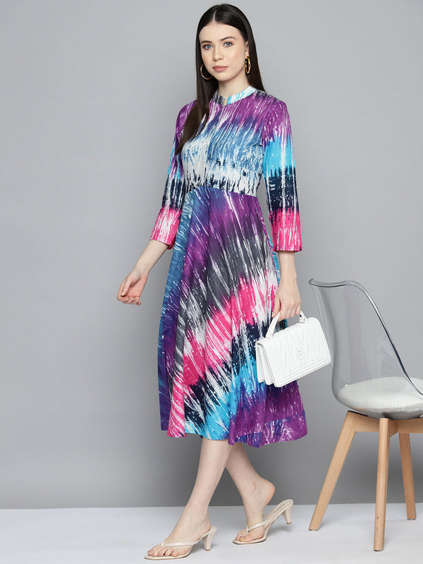 Ombre effect flaired dress ( JOK 1534 Purple )