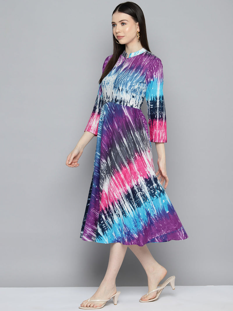 Ombre effect flaired dress ( JOK 1534 Purple )