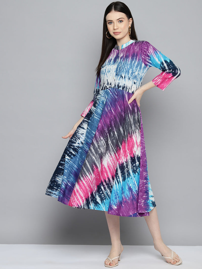 Ombre effect flaired dress ( JOK 1534 Purple )