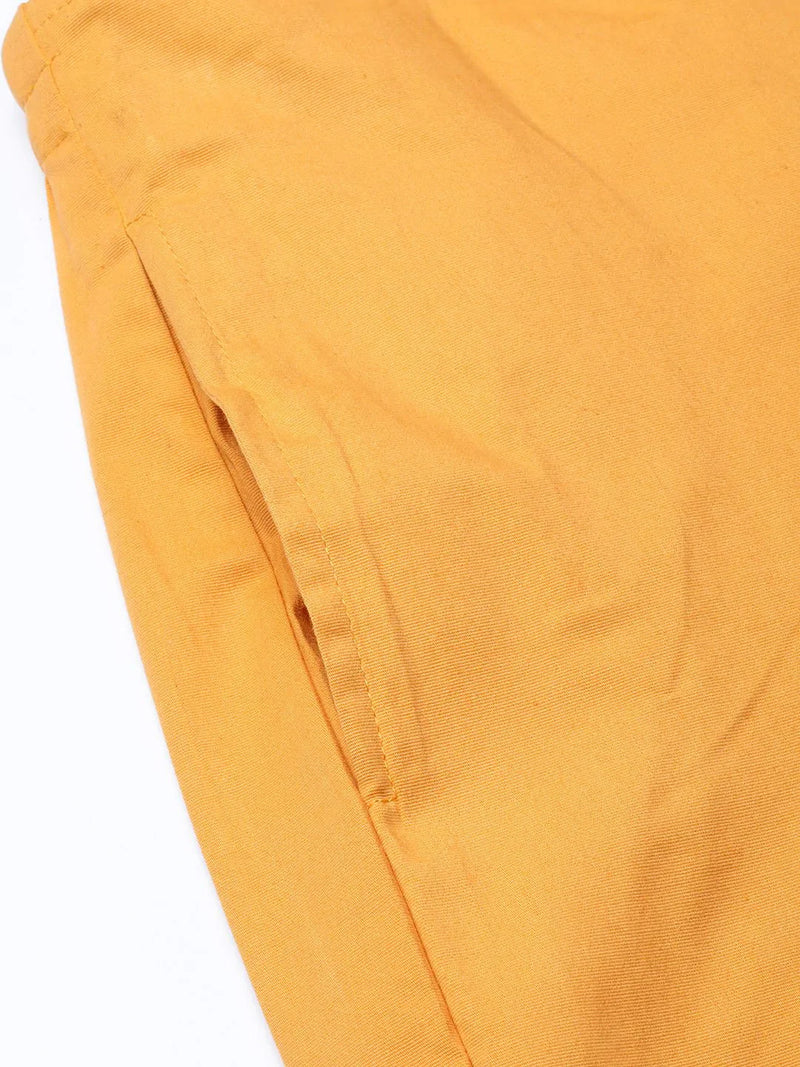 Jompers Women Mustard Smart Fit Solid Bottom Flared Trousers ( JOP 2128 Mustard )