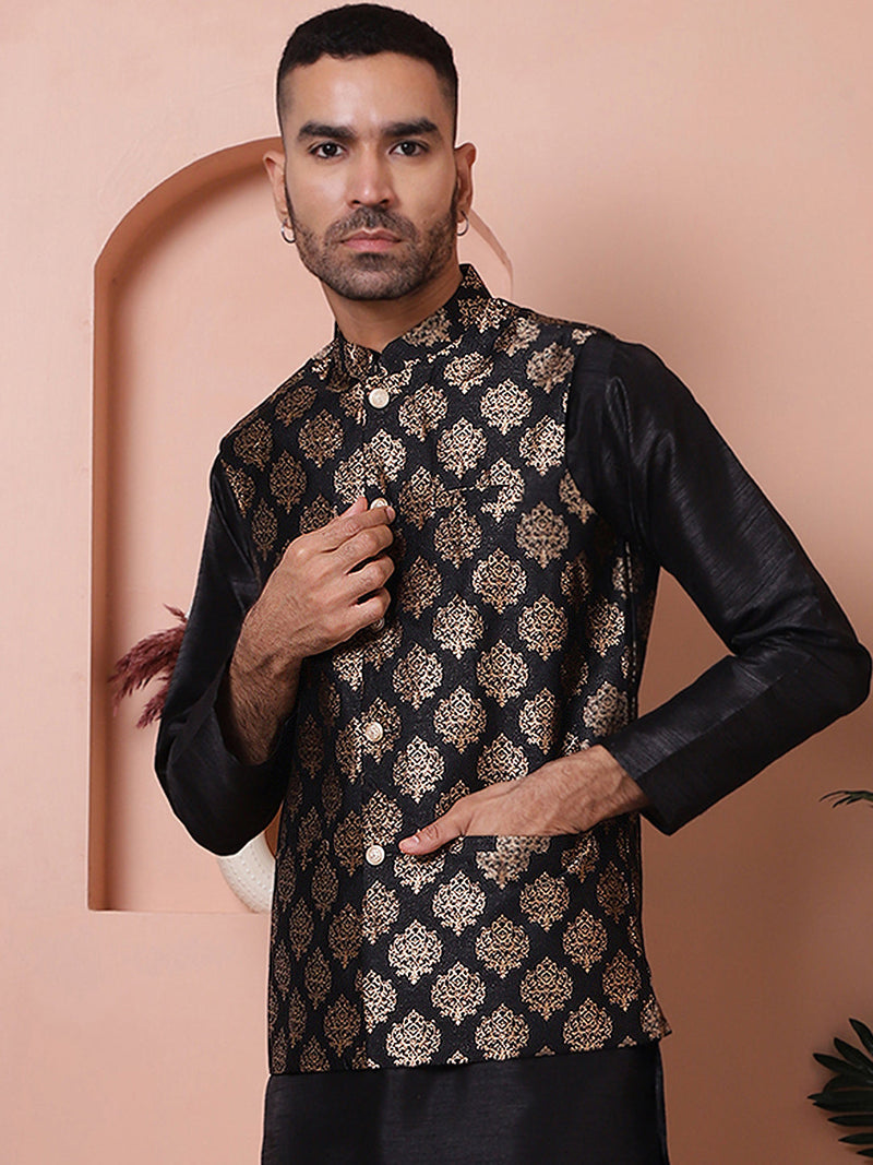 Floral Printed Nehru Jacket for Men