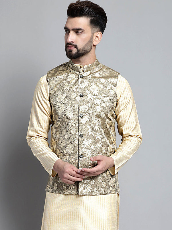 Men's Woven Design Nehru Jacket