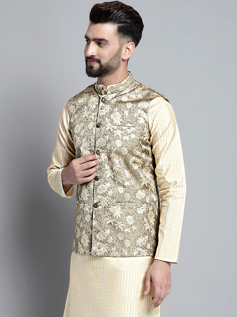 Men's Woven Design Nehru Jacket