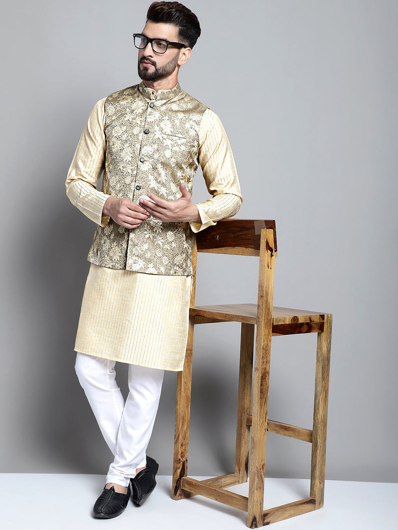 Men's Woven Design Nehru Jacket