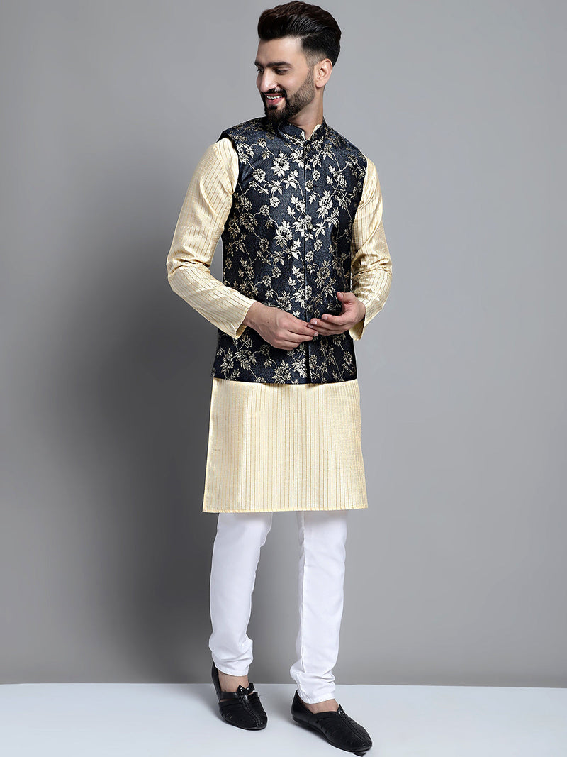 Men's Woven Design Nehru Jacket