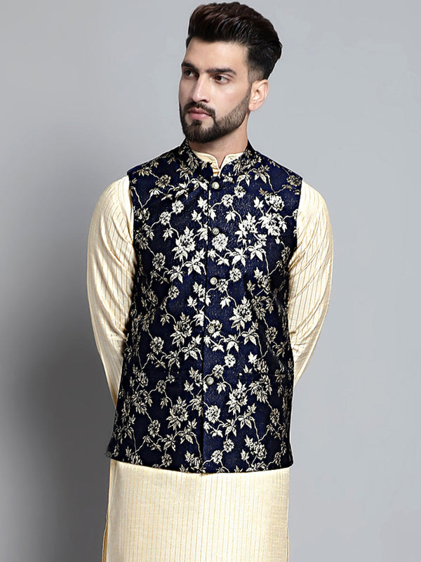 Men's Woven Design Nehru Jacket