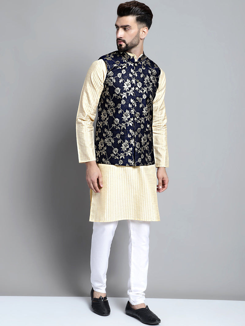 Men's Woven Design Nehru Jacket