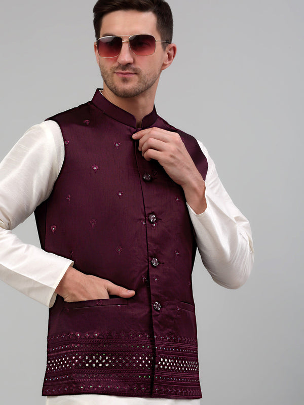 Men's Embroidered Nehru Jacket