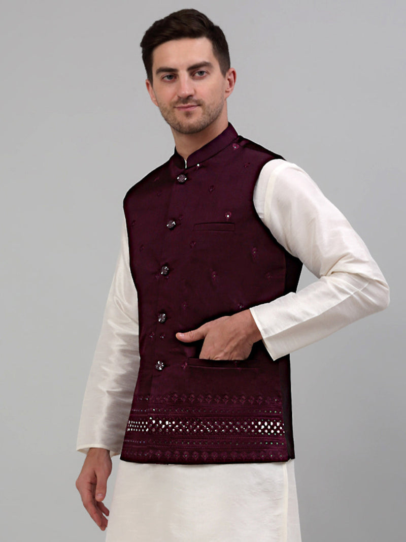 Men's Embroidered Nehru Jacket