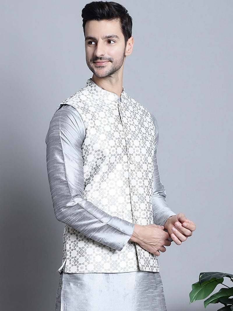 Men's Woven Design Nehru Jacket