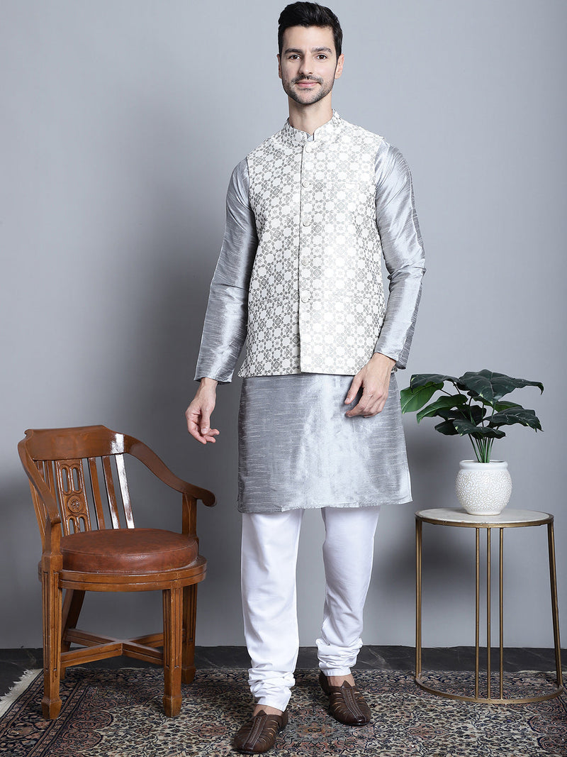 Men's Woven Design Nehru Jacket