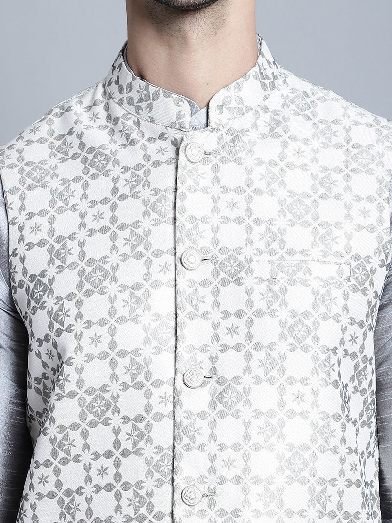 Men's Woven Design Nehru Jacket