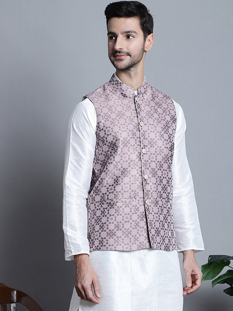 Men's Woven Design Nehru Jacket