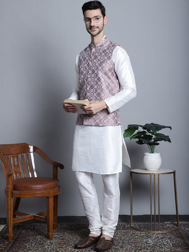 Men's Woven Design Nehru Jacket