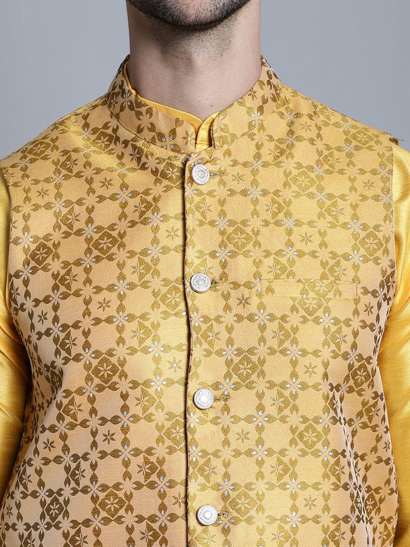 Men's Woven Design Nehru Jacket