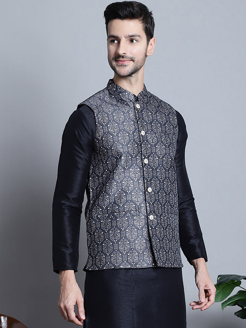 Men's Printed Nehru Jacket