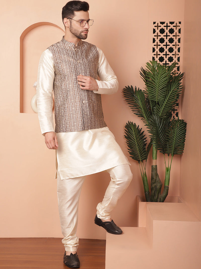 Men's Woven Design Nehru Jacket