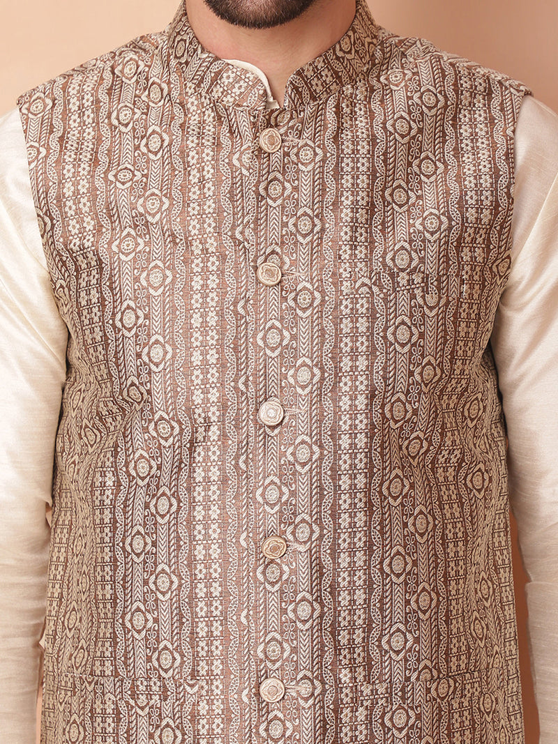 Men's Woven Design Nehru Jacket